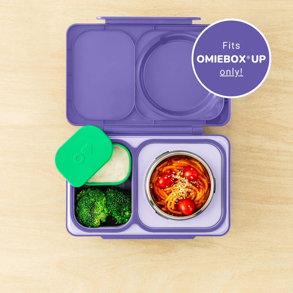 Dvě vzduchotěsné nádoby pro lunchbox OmieBox UP Dip – Purple Green