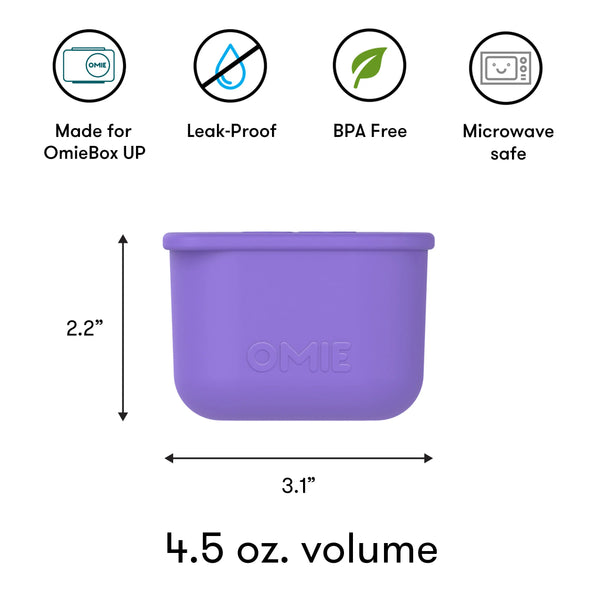 Dvě vzduchotěsné nádoby pro lunchbox OmieBox UP Dip – Purple Green