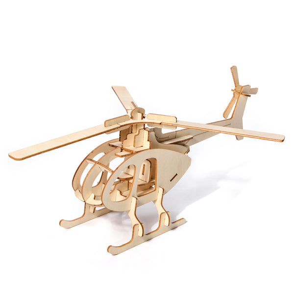 Dřevěné puzzle 3D model – Vrtulník