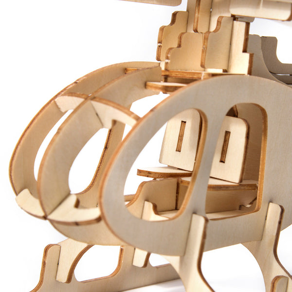 Dřevěné puzzle 3D model – Vrtulník