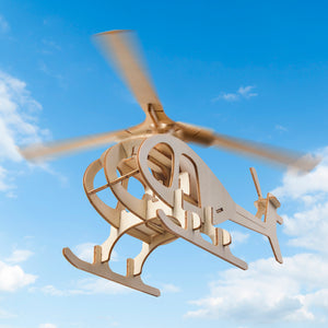 Dřevěné puzzle 3D model – Vrtulník