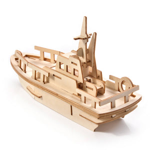 Dřevěné puzzle 3D model – Jachta