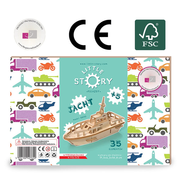 Dřevěné puzzle 3D model – Jachta