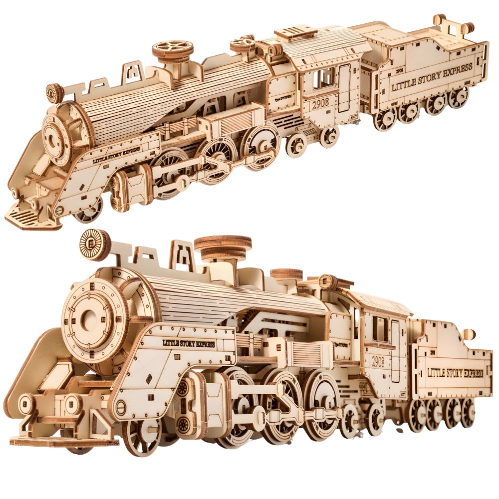 Dřevěné puzzle 3D model – Lokomotiva