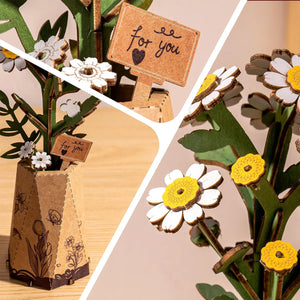 Dřevěné 3D puzzle DIY Heřmánek