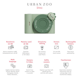 Digitalkamera für Kinder Full HD Urban Zoo – Grüner Dinosaurier - Tublu.de