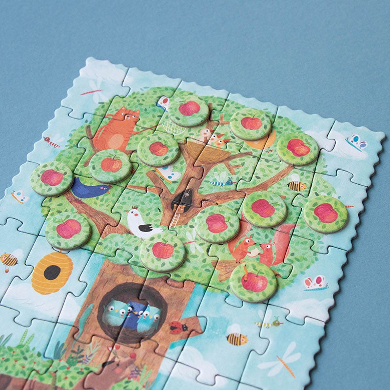 Taschenpuzzle mit Beobachtungsspiel – Apfelbaum 36 Teile - Tublu.de