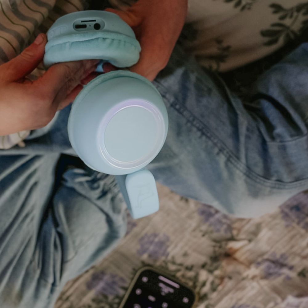 Bezdrátová sluchátka s osvětlením – Růžová