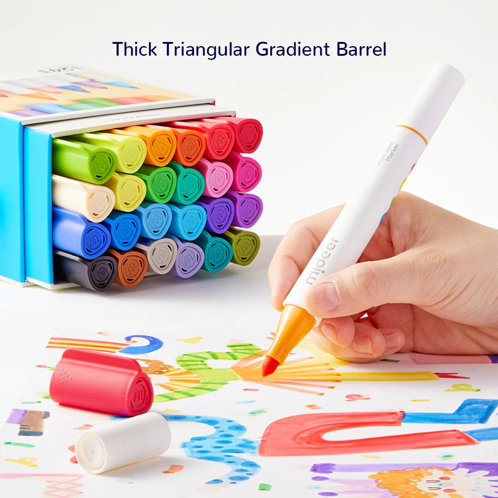 Abwaschbare Marker mit doppelter Spitze – 12 Farben - Tublu.de