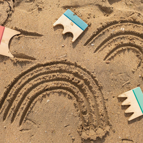 Set aus Holzschaufeln zum Formen von Mustern im Sand - Tublu.de