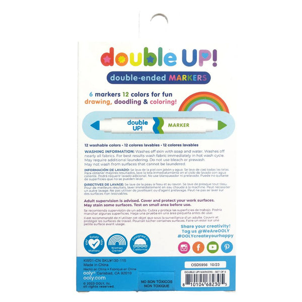 Oboustranné fixy – Double Up, sada 6 ks