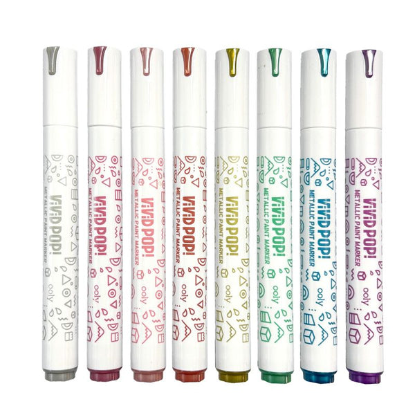 Metalické akrylové popisovače – syté barvy – Vivid Pop, sada 8 ks