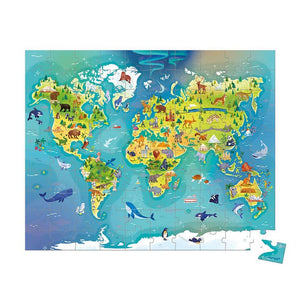 Puzzle v kufru, vyrobeno ve Francii – Mapa světa, 100 dílků