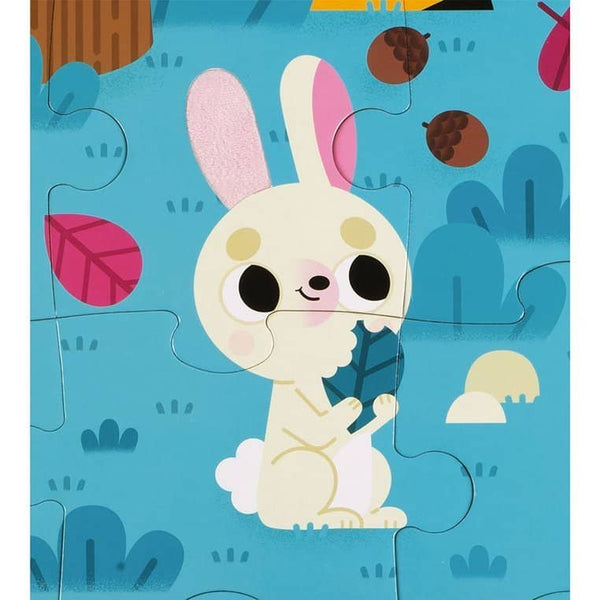 Senzorické puzzle – Lesní zvířata, 20 dílků, 2+