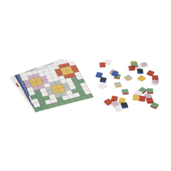 Dřevěné puzzle Mosaik Pixel – symetrie a kódování 4v1 5+