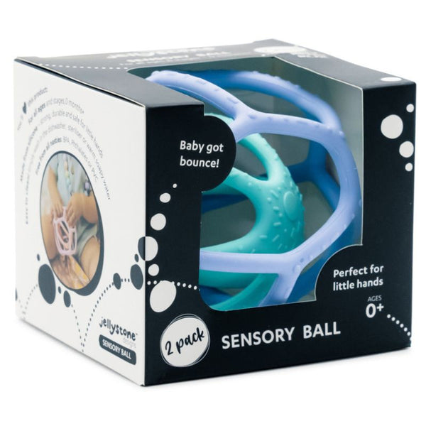 Senzorický set: Míček a kousátko 2v1 – Modrá a mentolová