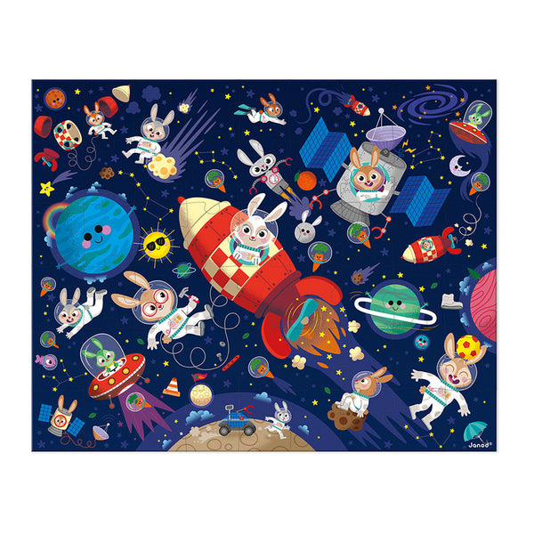 Puzzle v kufříku Made in France – Vesmírná raketa 54 dílků 5+