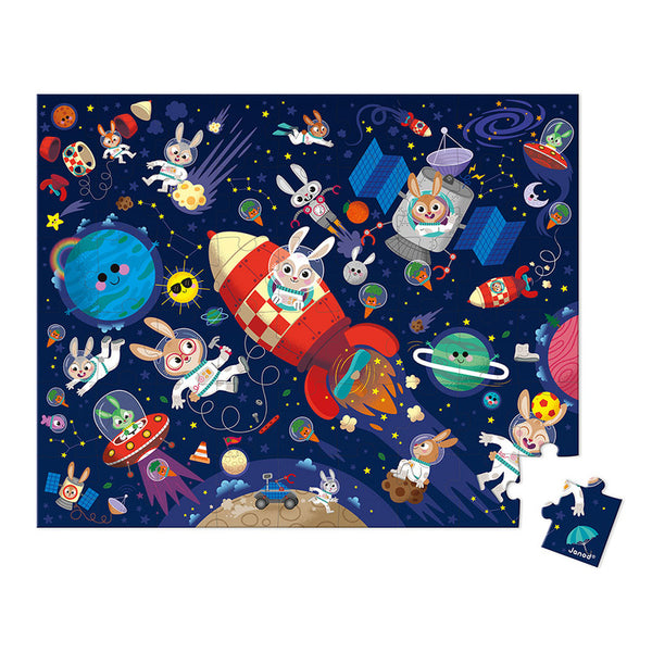 Puzzle v kufříku Made in France – Vesmírná raketa 54 dílků 5+