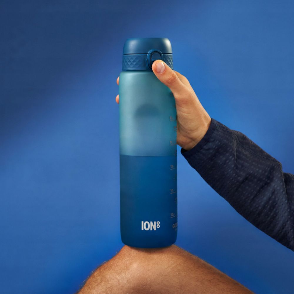 Láhev na pití 1000 ml – Motivátor Přechod Deep Teal/Sonic Blue