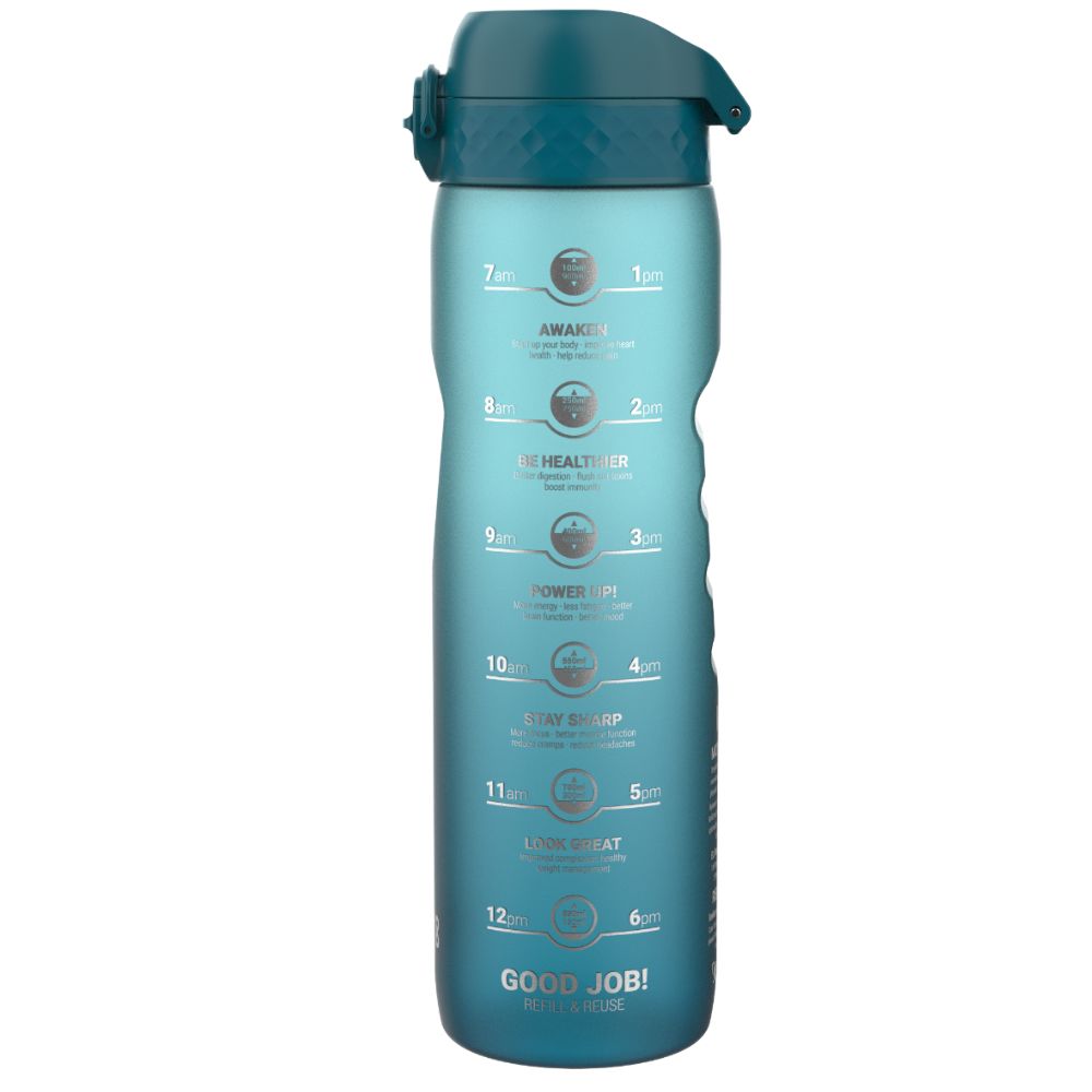 Láhev na pití 1000 ml – Motivátor Přechod Deep Teal/Sonic Blue
