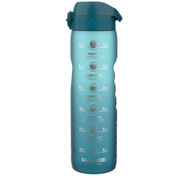Láhev na pití 1000 ml – Motivátor Přechod Deep Teal/Sonic Blue