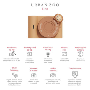 Digitální fotoaparát pro děti Full HD Urban Zoo – Lev