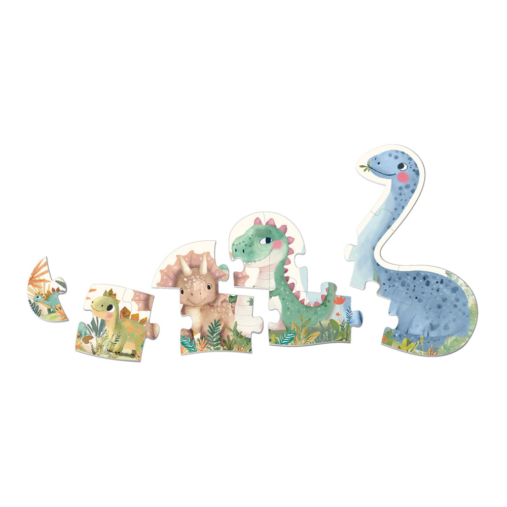 Progresivní puzzle Moje první – Dinosauři 2+