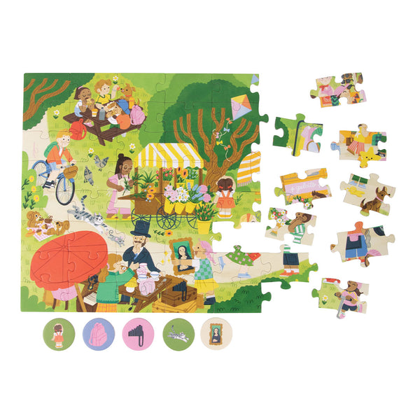 Pozorovací puzzle Najdi to první! – Trh 200 dílků 6+