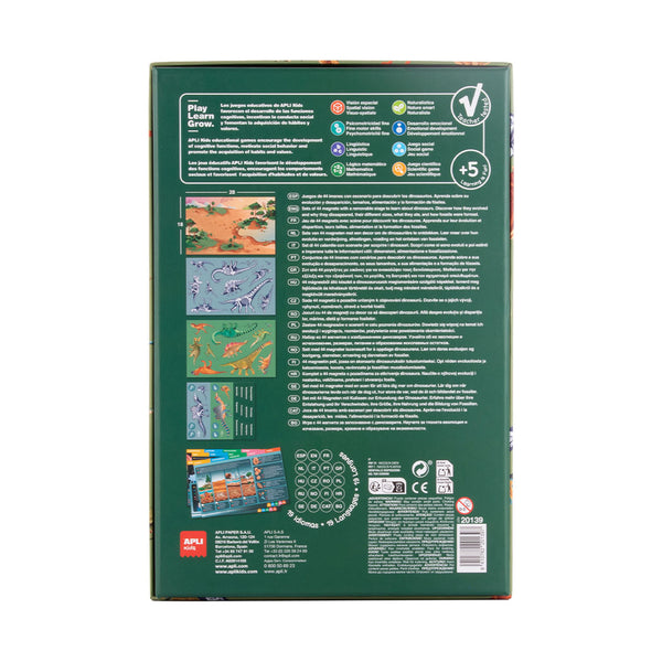 Magnetické vzdělávací puzzle s kartami – Dino