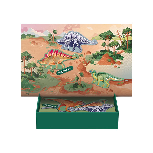 Magnetické vzdělávací puzzle s kartami – Dino