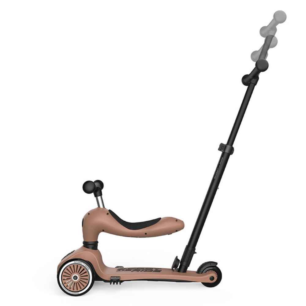 Jeździk i hulajnoga z rączką do prowadzenia Highwaykick 1 Push and Go 2w1 SCOOTANDRIDE 1-5 lat - Mocha