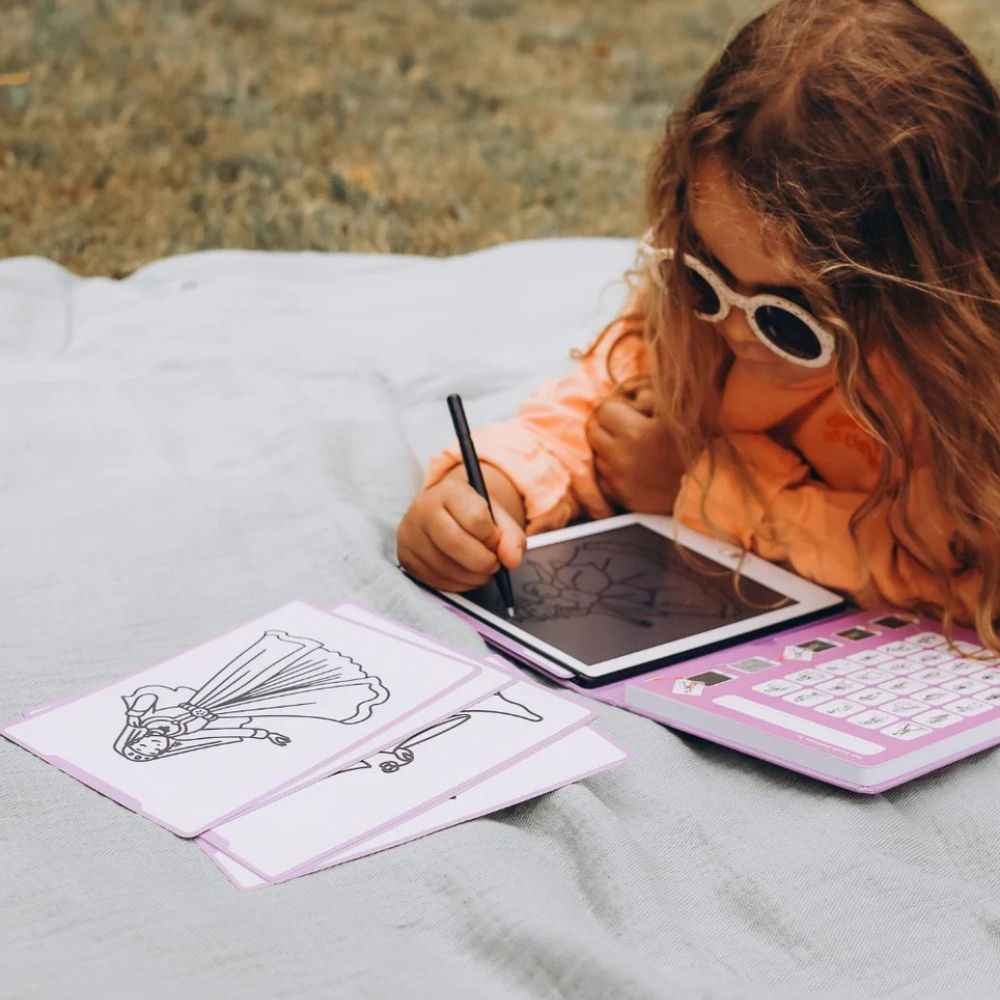 Grafiktablett Kidydraw Mini – Prinzessinnen mit buntem Zeichnen und Ausmalvorlagen