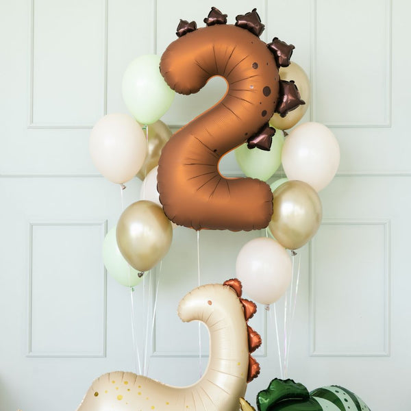 Fóliový balónek 92 cm – Číslo 2 Dinosaurus