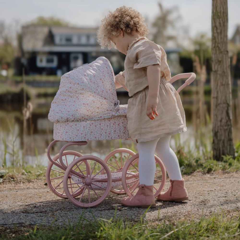 Puppenwagen Soft Flowers – Tiefer Puppenbuggy