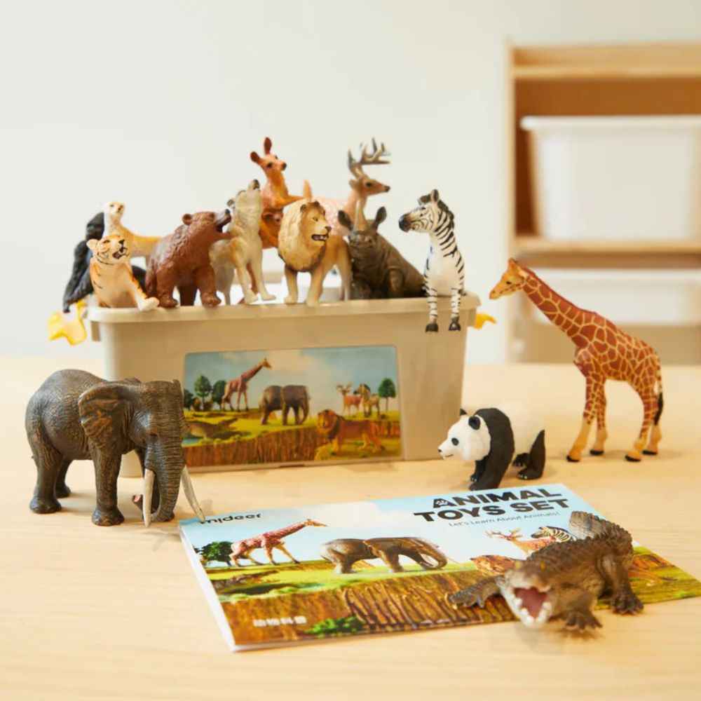 Tierfiguren-Set Wildtiere – 15 Stück im Koffer