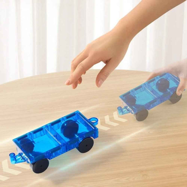 Magnetische Fahrzeugbasen – 4er Set für kreative Baufahrzeuge