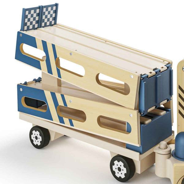 Auto-Transporter & Rennstrecke 2-in-1 – Magnetspielzeug mit 8 Autos & Kran