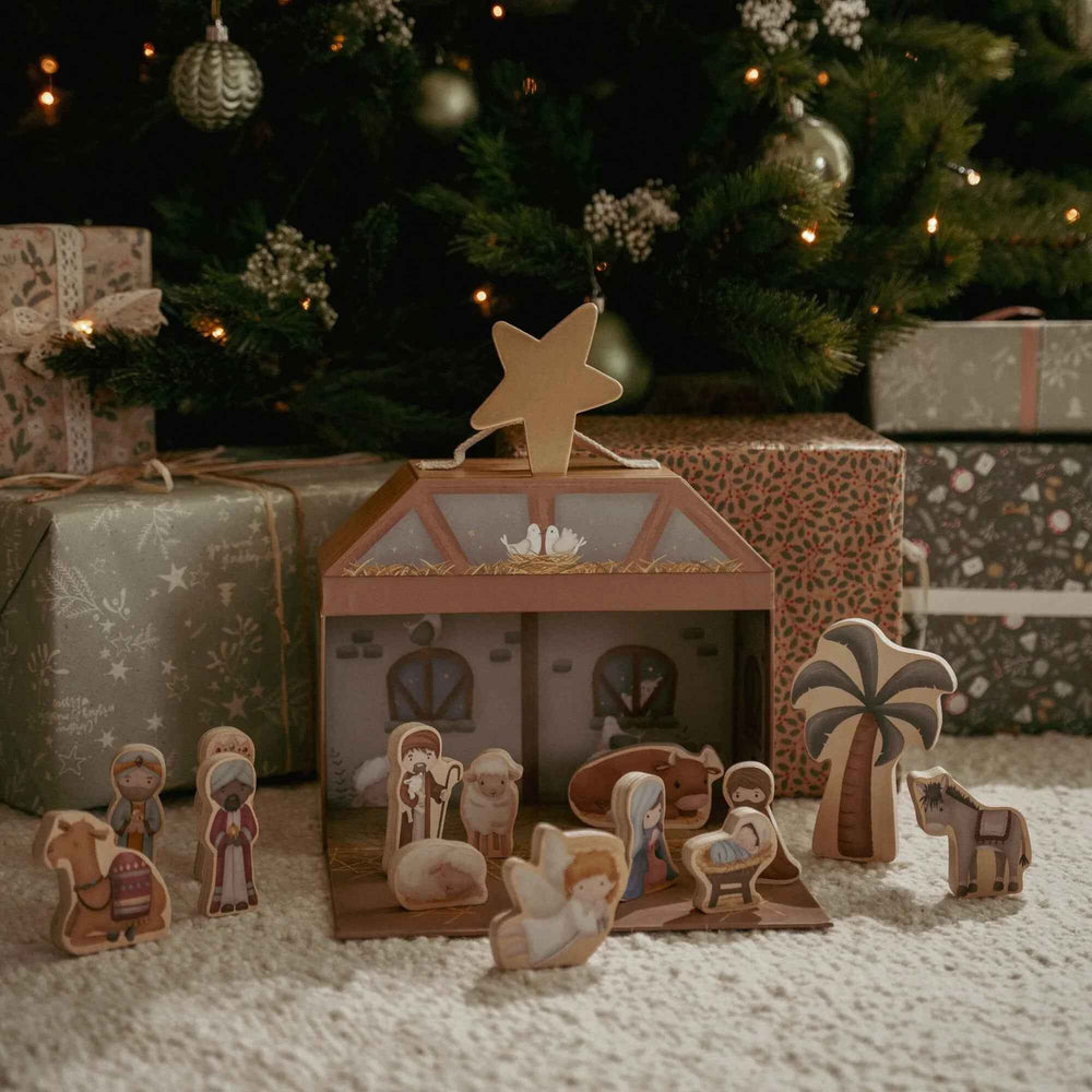 Weihnachtskrippe aus Holz - X-MAS