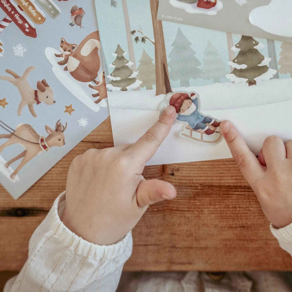 Little Dutch weihnachtliches Stickerset mit Postkarten - Ansicht 3