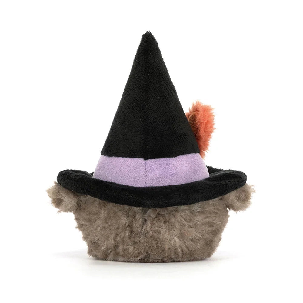 Plyšová sova – Kouzelnice s kloboukem, 17 cm