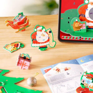 3D vánoční puzzle s otočným mechanismem a hracím strojkem