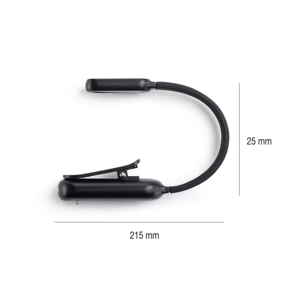 LED lampička na čtení knih s USB připojením – černá