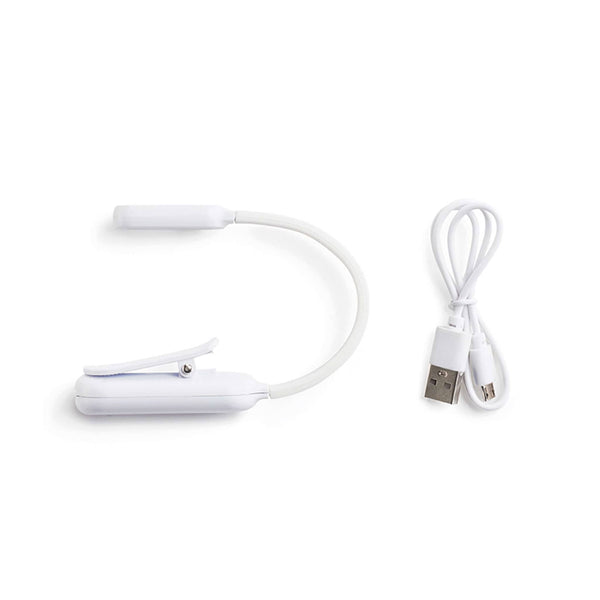 LED lampička na čtení knih s USB připojením – bílá