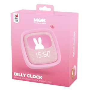 Budík s lampičkou a funkcí odložení Billy – růžový