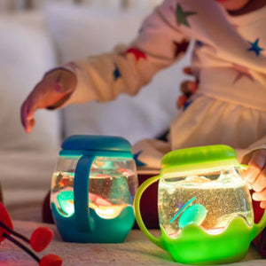Mini senzorická sklenice k naplnění vodou – modrá