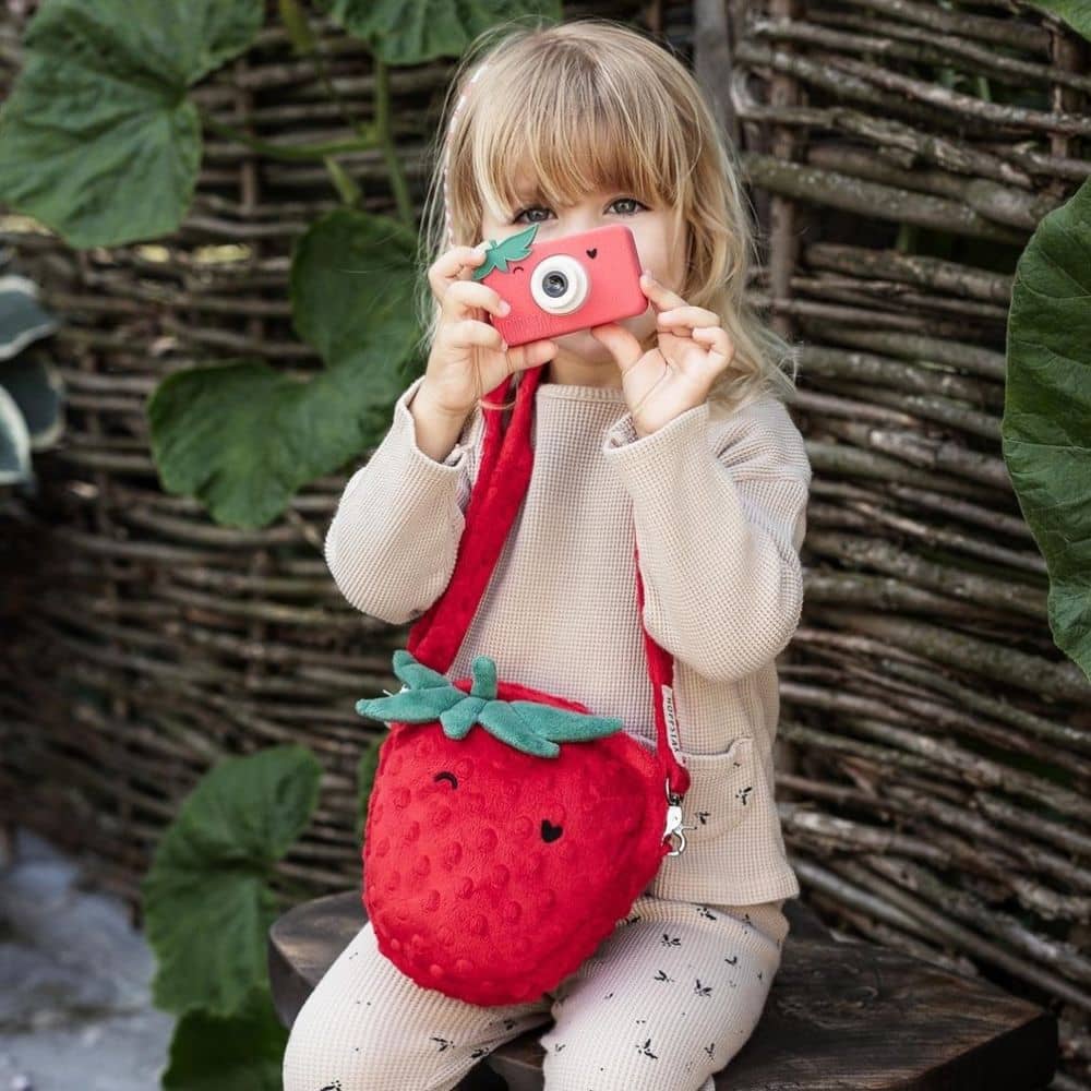 Batoh a taška 2v1 na fotoaparáty – Cheeky Fruit Pina Strawbell