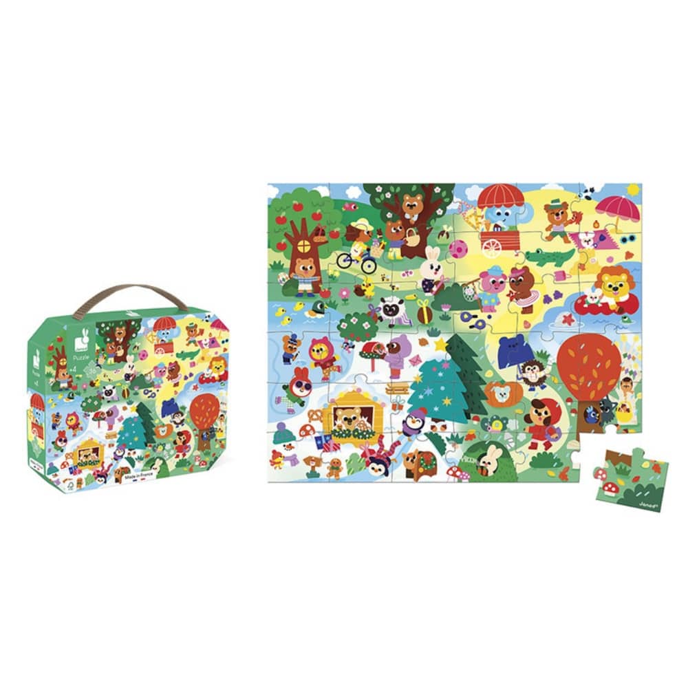 Puzzle v kufříku – 4 roční období, 36 dílků