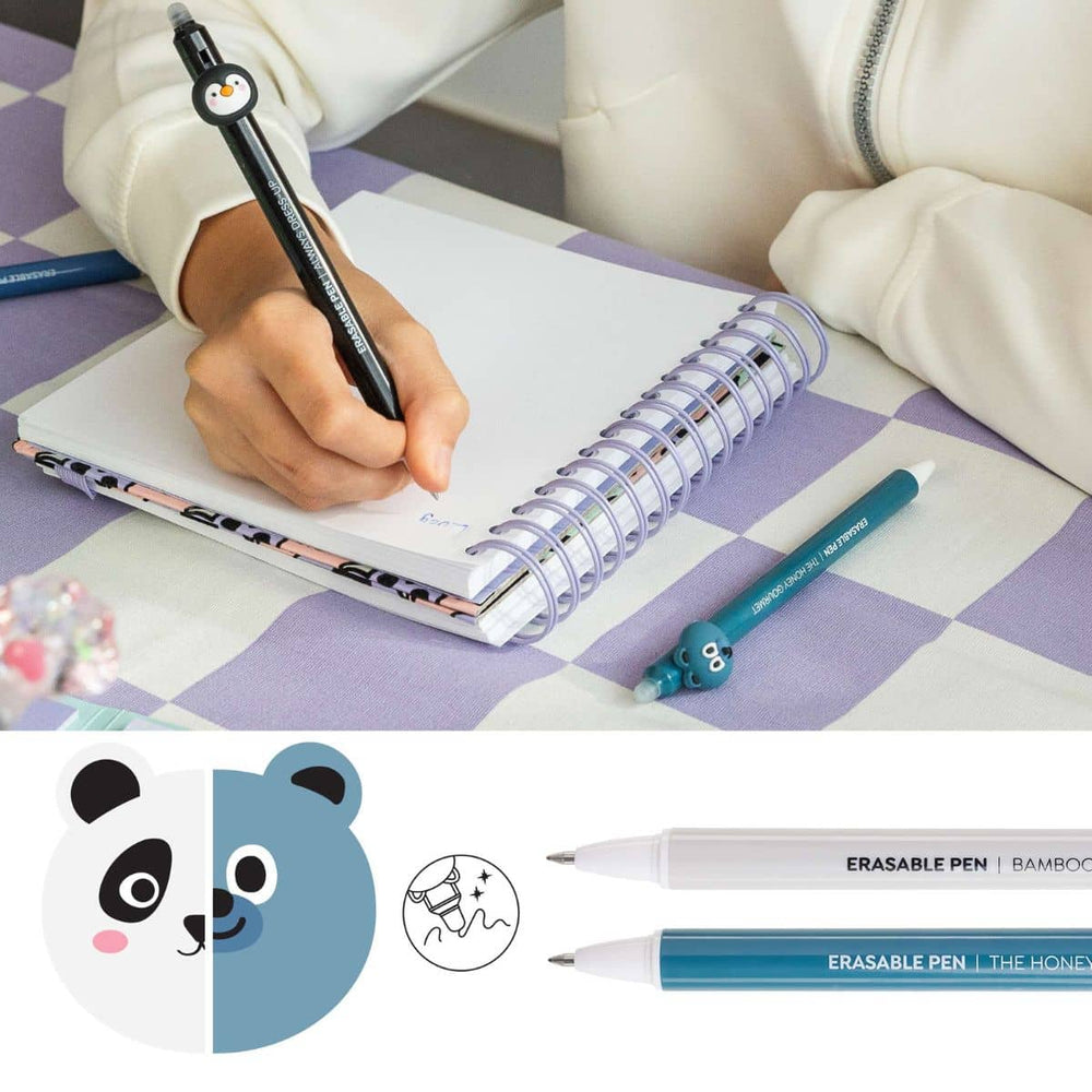 Sada gumovacích per – panda a medvěd (2 kusy)