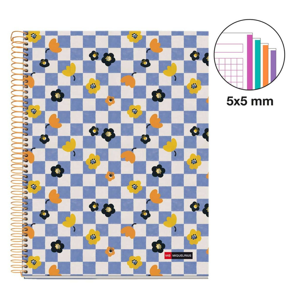 Spirálový zápisník A4 Square It - 120 listů čtverečkovaný (4 barevné segmenty)