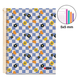 Spirálový zápisník A4 Square It - 120 listů čtverečkovaný (4 barevné segmenty)